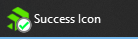 success icon with a white circle behind the green checkmark is easy to see