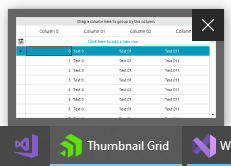thumbnail preview of the program window more zoomed in when its taskbar rectangle is hovered