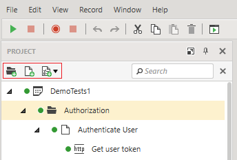 Toolbar buttons