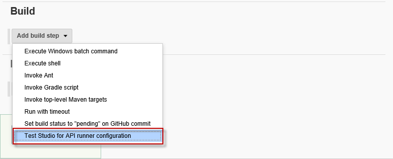 Build Step API Runner Configuration