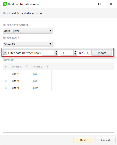 filter data