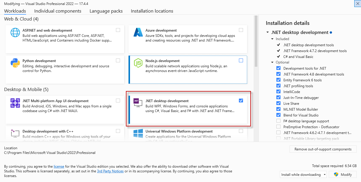 Visual Studio 2022 Installation