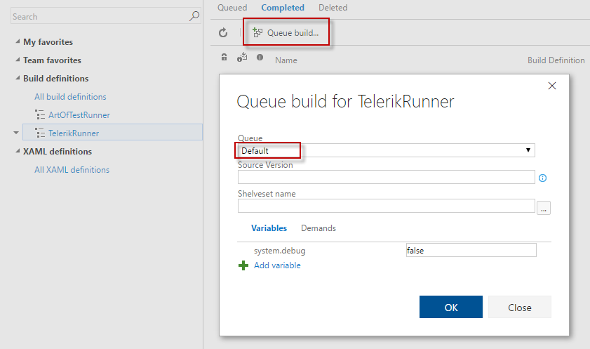 Queue a build for the CLI step