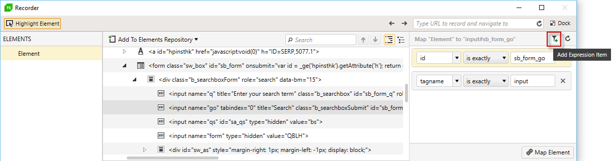 Add Expression Item