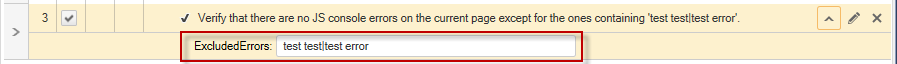 ExcludedErrors Field in JSErrors Step with Multiple Errors Excluded