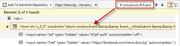 Search Element with Regex