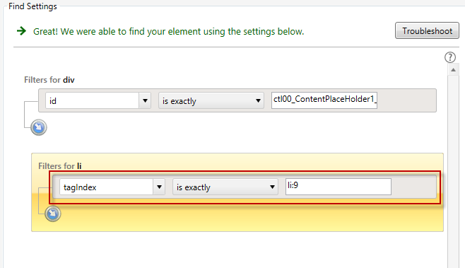 Find settings