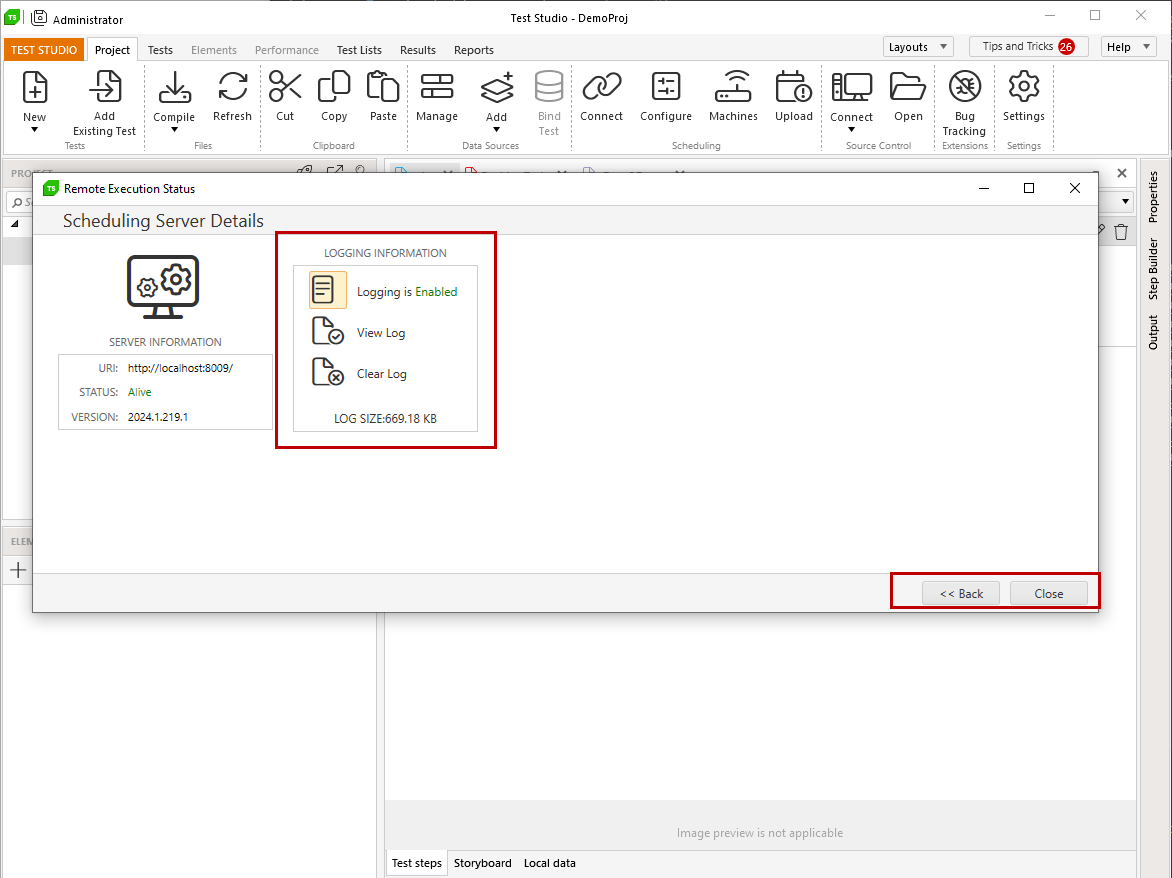 Scheduling server details