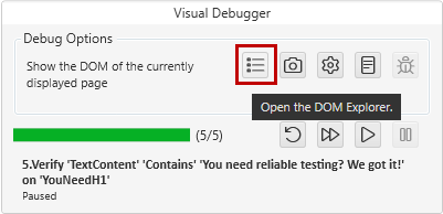Visual Debugger Show DOM