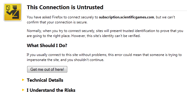 Security warning FireFox