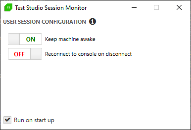 User session configuration