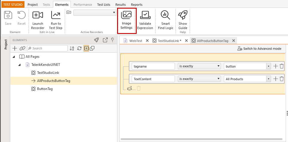Edit Elements Pane