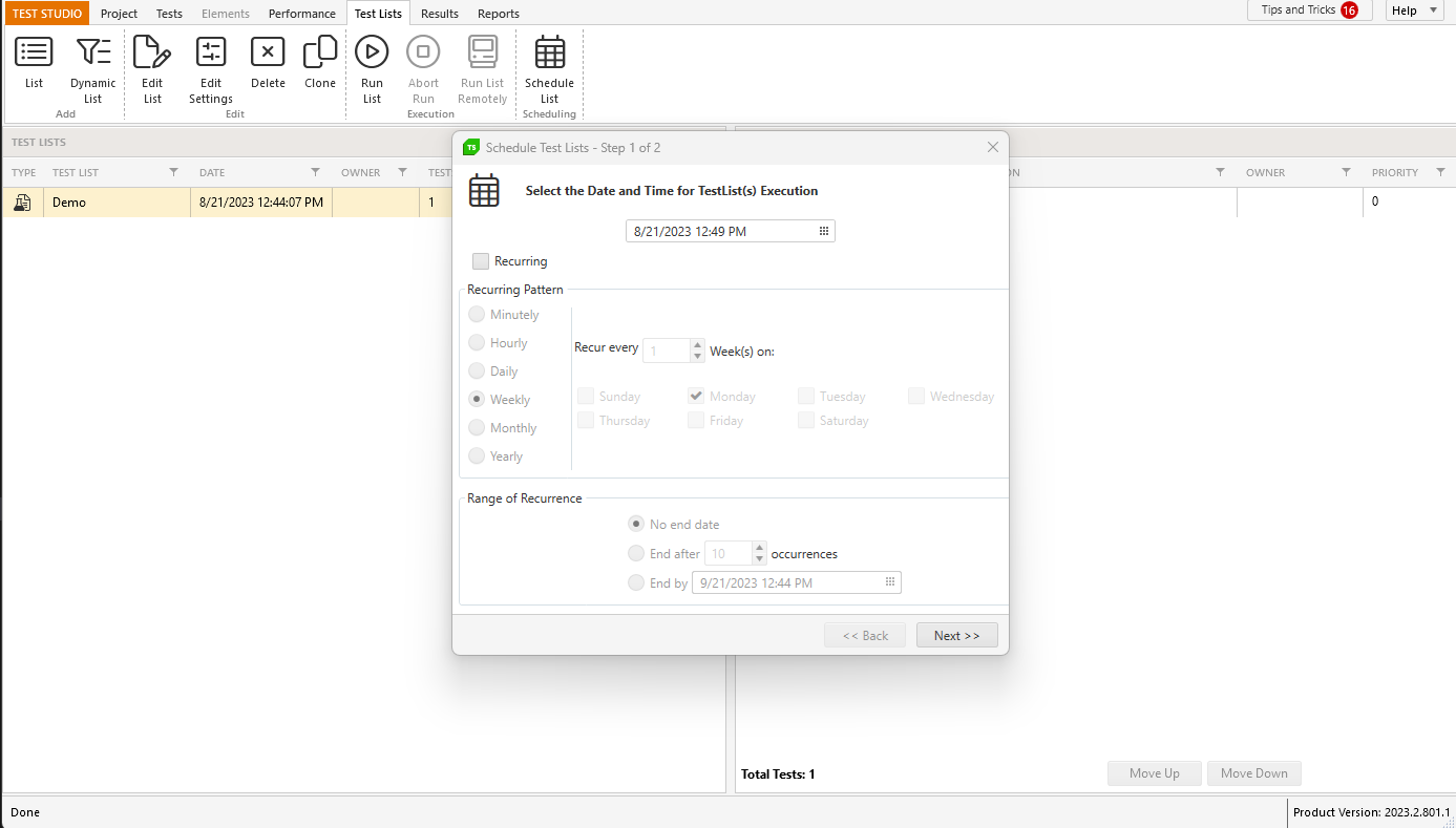 Light TestList