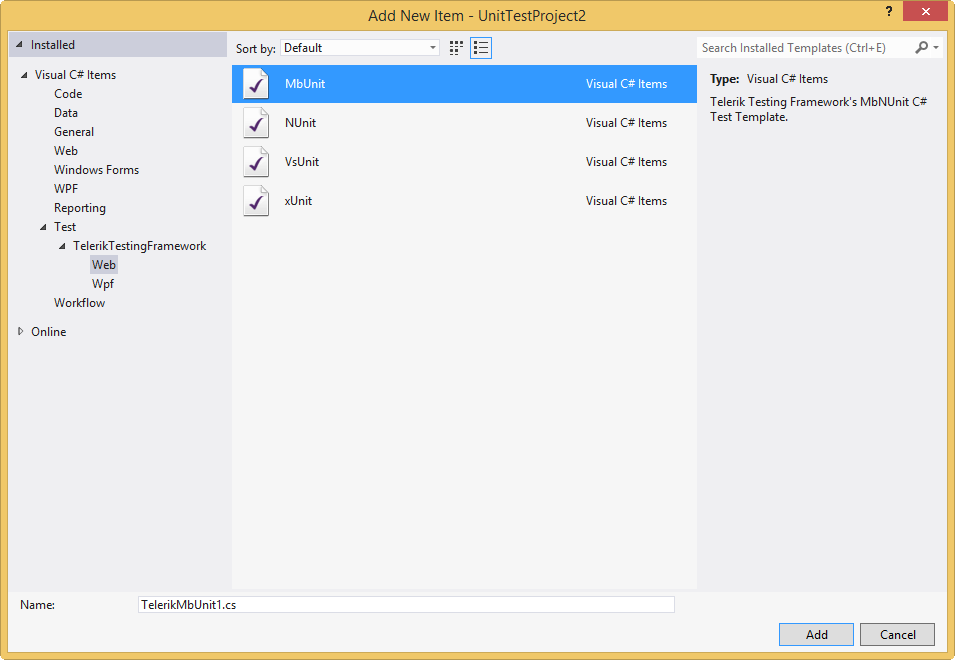 Create xUnit project