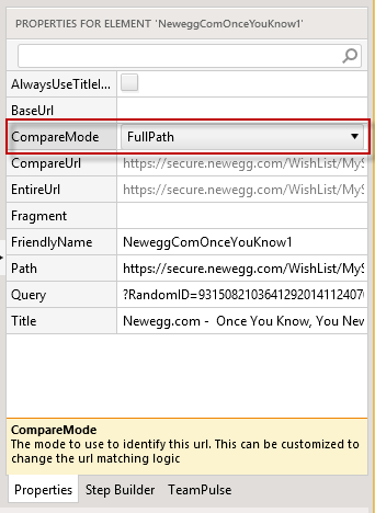 Change compare mode