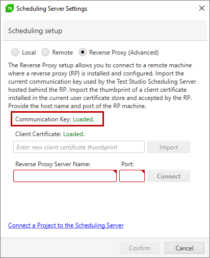 Reverse proxy connect-communication key