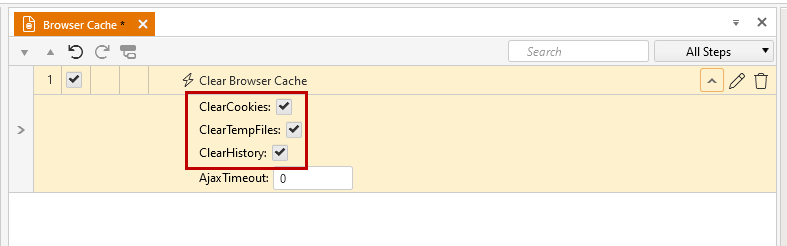 Clear Cache Step