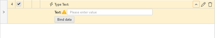 Type Text step properties