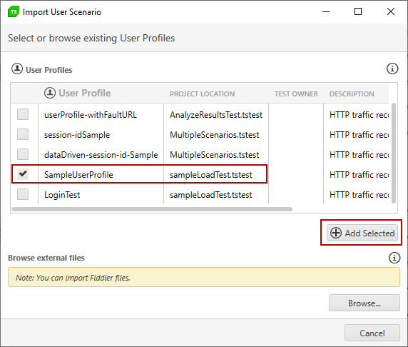 Add existing user profile