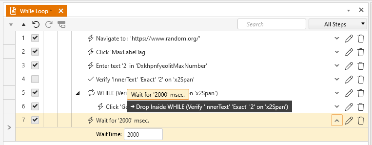 Drag Execution Step