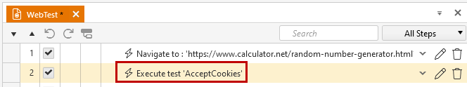 New test added as step