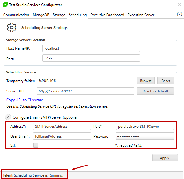 Scheduling SMTP