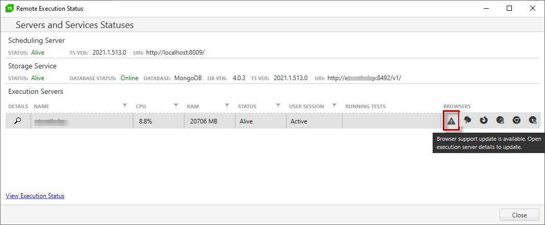Status Window browser support Update