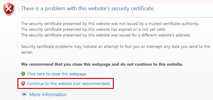 Security warning