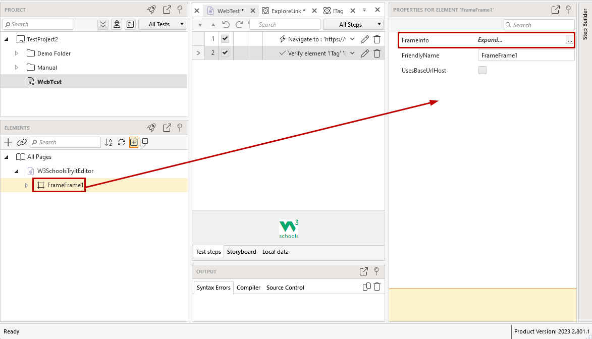 Frame node properties