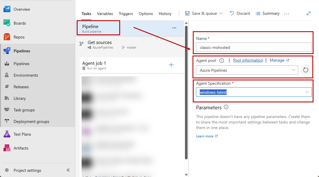 Azure pipelines Agent Pool and default agent specification