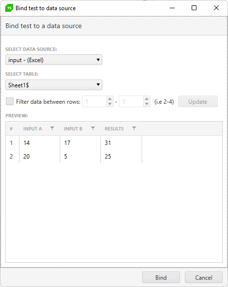 filter data