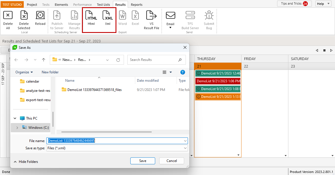 Export HTML