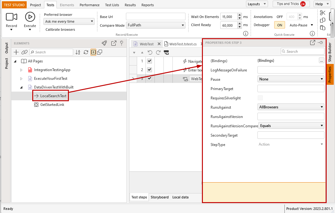 Edit Element's properties