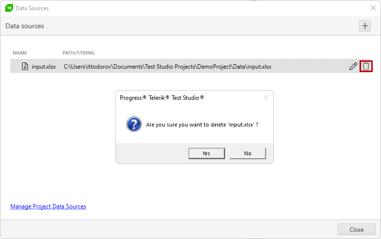 Delete Data Source