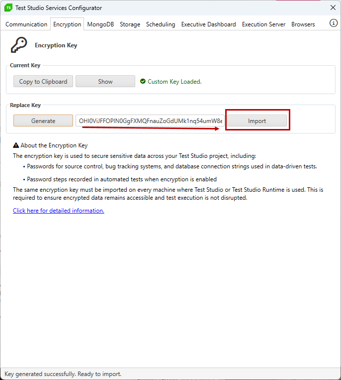 Import new Key