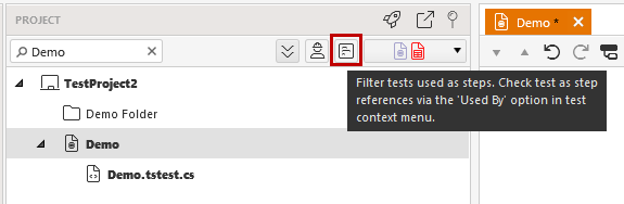 Test as step button