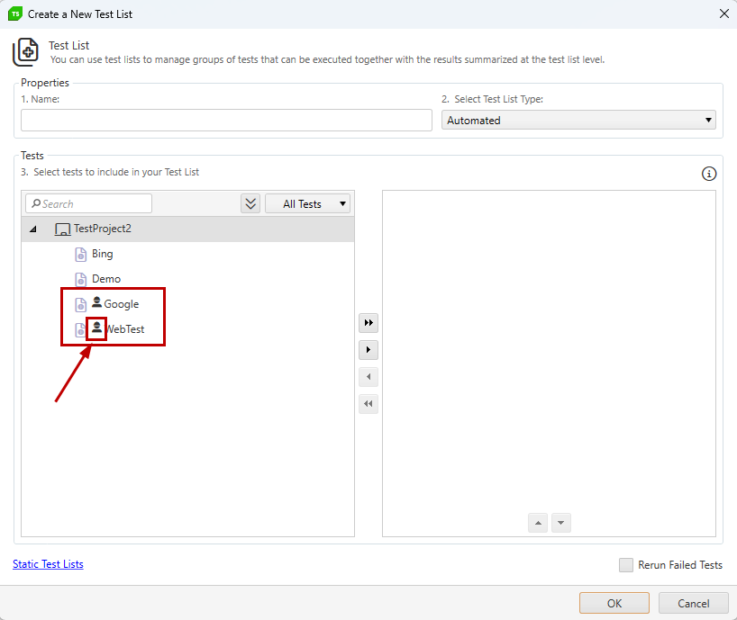 Create Test List