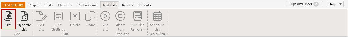 Add test list