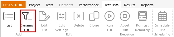 Add Dynamic test list