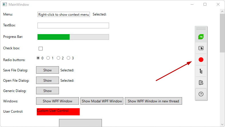 Attached recorder WPF app