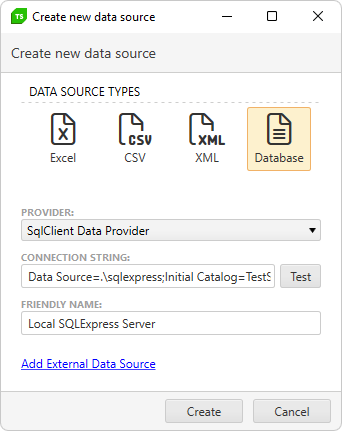 Database source