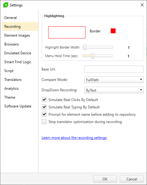 Recording Options