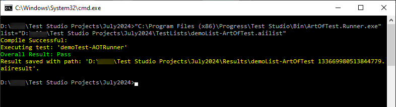 Run test list