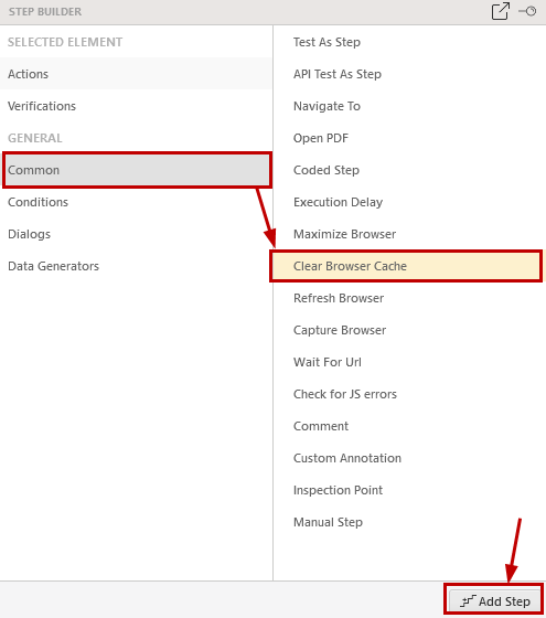 Add Clear Cache Step