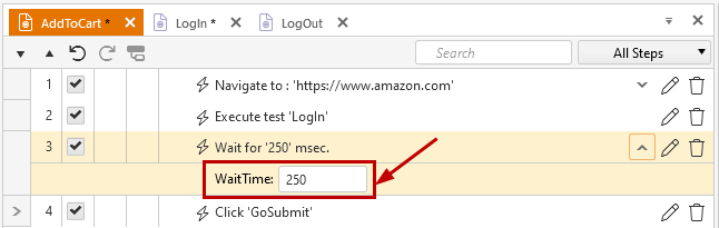 Execution Delay properties