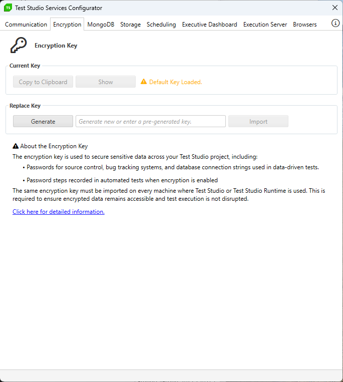 Encryption key tab
