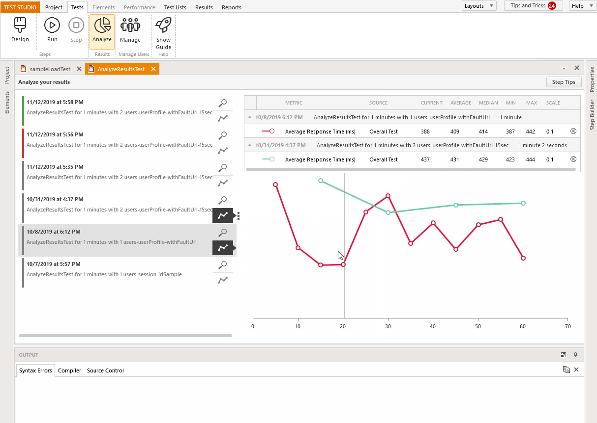 Select metrics from different runs