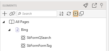 Element explorer with one page node
