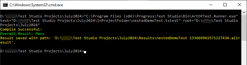 Run individual test stored in a sub-folder under the project root one