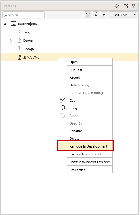 Remove In Development State